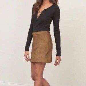 Abercrombie & Fitch Faux Vegan Suede Mini Skirt
